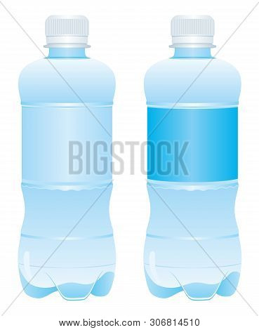 Plastic Bottle Of Potable Water, Vector Illustration Isolated On White Background