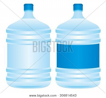 Plastic Bottle Of Potable Water, Vector Illustration Isolated On White Background