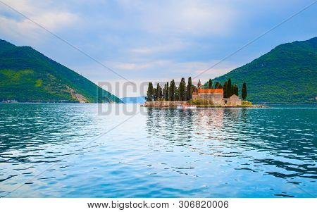 St. George Island in the Bay of Kotor near Perast town in Montenegro