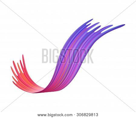 Colorful Brushstroke Or Curvy Ribbon Shape Of Brush Paint, Backdrop Texture Made With Felt-tip Pen, 