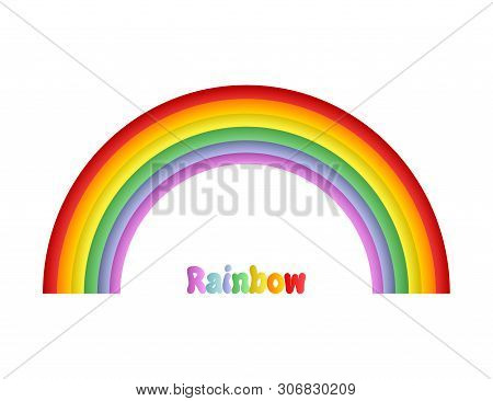 Rainbow With Text Rainbow On Blank Background