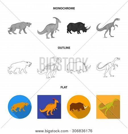 Isolated Object Of Animal And Character Sign. Collection Of Animal And Ancient Stock Vector Illustra