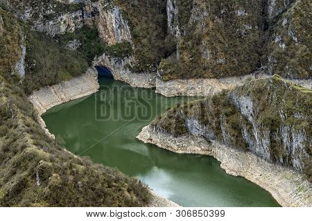 Clear And Cleen River Uvac In Serbia With Meanders, Habitat Of Protected Bird Species  Griffon Vultu