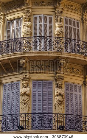 Traditional French Haussmann Architecture And Residential Building In Marseille, France.