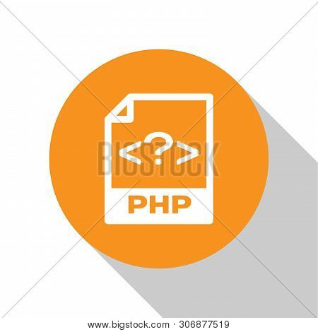 White Php File Document Icon. Download Php Button Icon Isolated On White Background. Php File Symbol