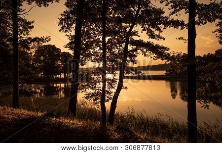 Beautiful View Of The Biale Lake, Poland In Hot Summer