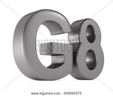 sign G8 group on white background. Isolated 3D illustration