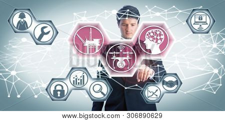 Focussed Facility Manager Bundling Artificial Intelligence And Video Drone For Inspection Of Oil Rig