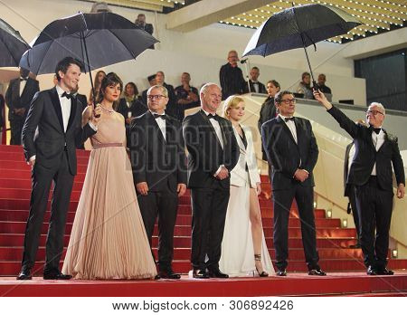 Corneliu Porumboiu, Vlad Ivanov, Rodica Lazar and Agusti Villaronga attend the screening of 