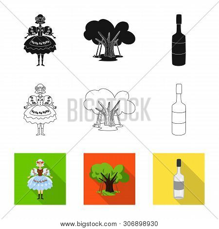 Isolated Object Of Traditional And Tour Icon. Collection Of Traditional And Landmarks Vector Icon Fo