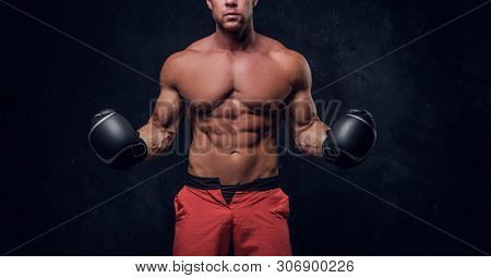 Man With Beautifully Muscular Body Is Ready For Fight, Swowing His Spectacular Hits.