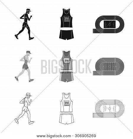 Vector Design Of Sport And Winner Sign. Set Of Sport And Fitness Stock Vector Illustration.