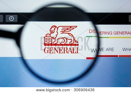 Los Angeles, California, Usa - 12 June 2019: Illustrative Editorial Of Generali Website Homepage. Ge