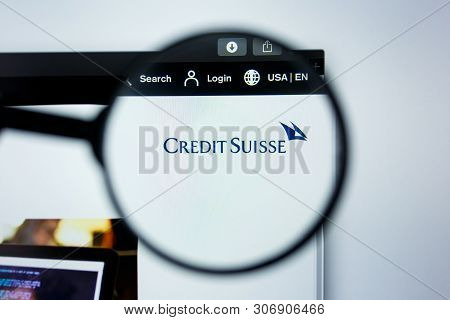 Los Angeles, California, Usa - 12 June 2019: Illustrative Editorial Of Credin Suisse Website Homepag