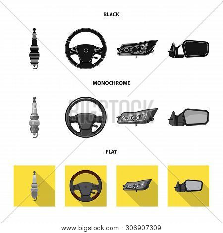 Vector Design Of Auto And Part Icon. Set Of Auto And Car Vector Icon For Stock.