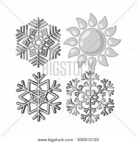 Vector Design Of Snowflake And Falling Icon. Set Of Snowflake And Winter Stock Symbol For Web.