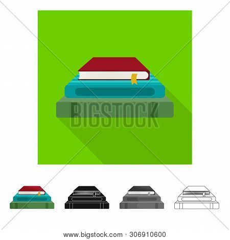 Vector Design Of Book And Stack Symbol. Collection Of Book And Learning Stock Vector Illustration.
