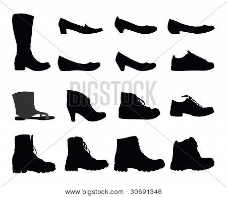 Schuhe-Silhouetten