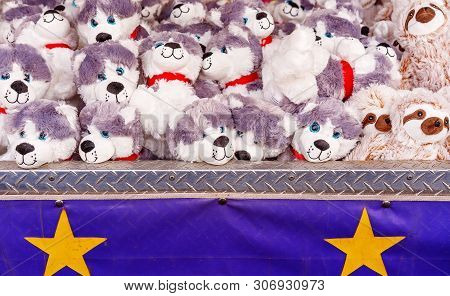 Mackay, Queensland, Australia - June 16th 2019: Sideshow Game Attraction To Win A Soft Toy At Pionee