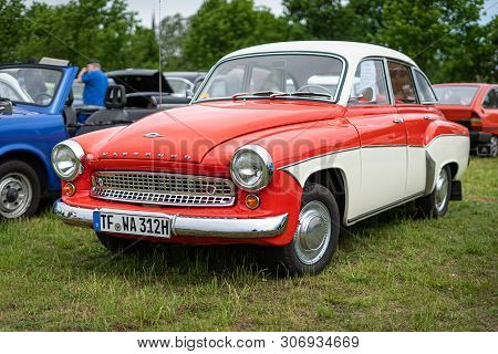Paaren Im Glien, Germany - June 08, 2019: Compact Car Wartburg 311, (1955-1965). Die Oldtimer Show 2