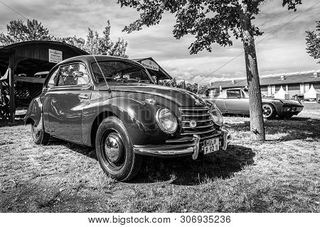 Paaren Im Glien, Germany - June 08, 2019: Small Family Car Dkw Meisterklasse F89, 1953. Black And Wh
