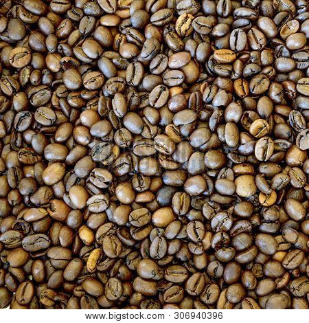 Roasted Coffee Beans Background Great Taste Of Medium Roasted Coffee Beans