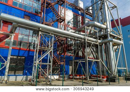 Gas Substation, Boiler And Heating System To Provide Heat And Electricity To Nearby Areas And Facili