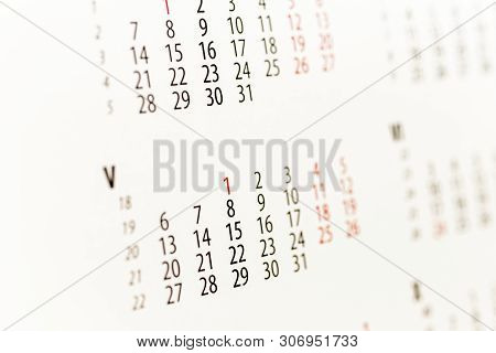 Calendar Sheet. Calendar Of The Year Two Thousand Nineteen. May.