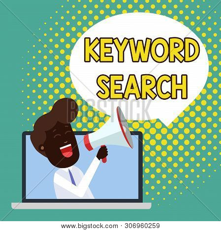 Text Sign Showing Keyword Search. Conceptual Photo Using Word Or Term To Look Correct Subject Associ