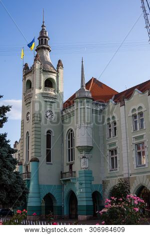 Mukacheve - Ukraine, July 26, 2009: City Hall Of Mukacheve. Center Of The City