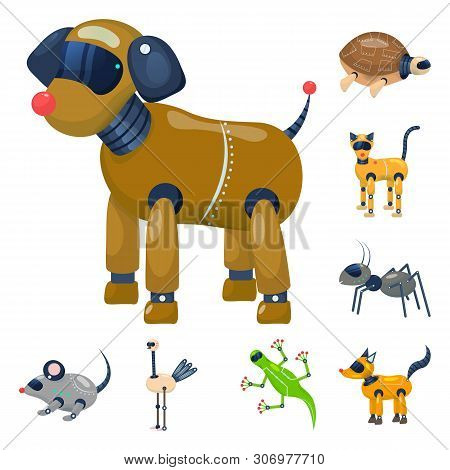Vector Design Of Robot And Cybernetic Logo. Set Of Robot And Automation Stock Vector Illustration.