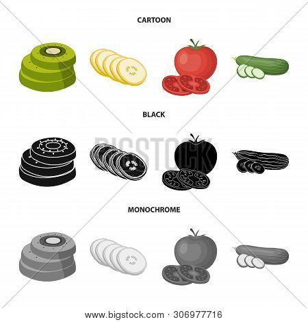 Vector Illustration Of Vegetable And Fruit Logo. Set Of Vegetable And Food Vector Icon For Stock.