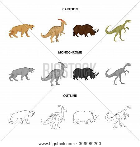 Isolated Object Of Animal And Character Symbol. Collection Of Animal And Ancient Stock Vector Illust