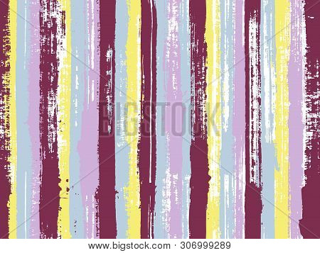Watercolor Strips Seamless Vector Background. Parellel Gouache Vertical Lines Seamless Backdrop. Str