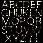 Set of light bulb letters isolated