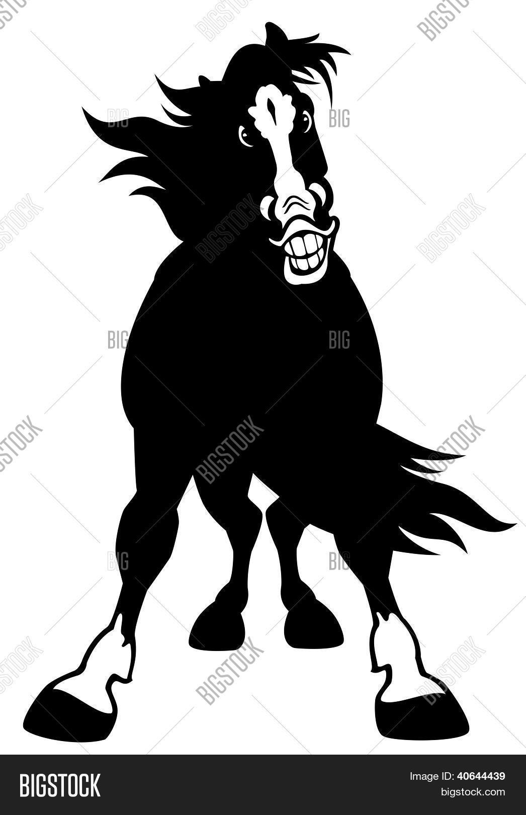 Cartoon Horse Black Vector & Photo (Free Trial) | Bigstock