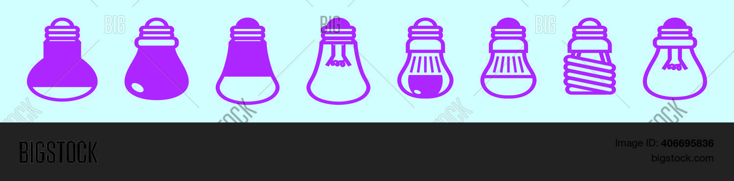 Set Led Light Bulb Vector & Photo (Free Trial) | Bigstock
