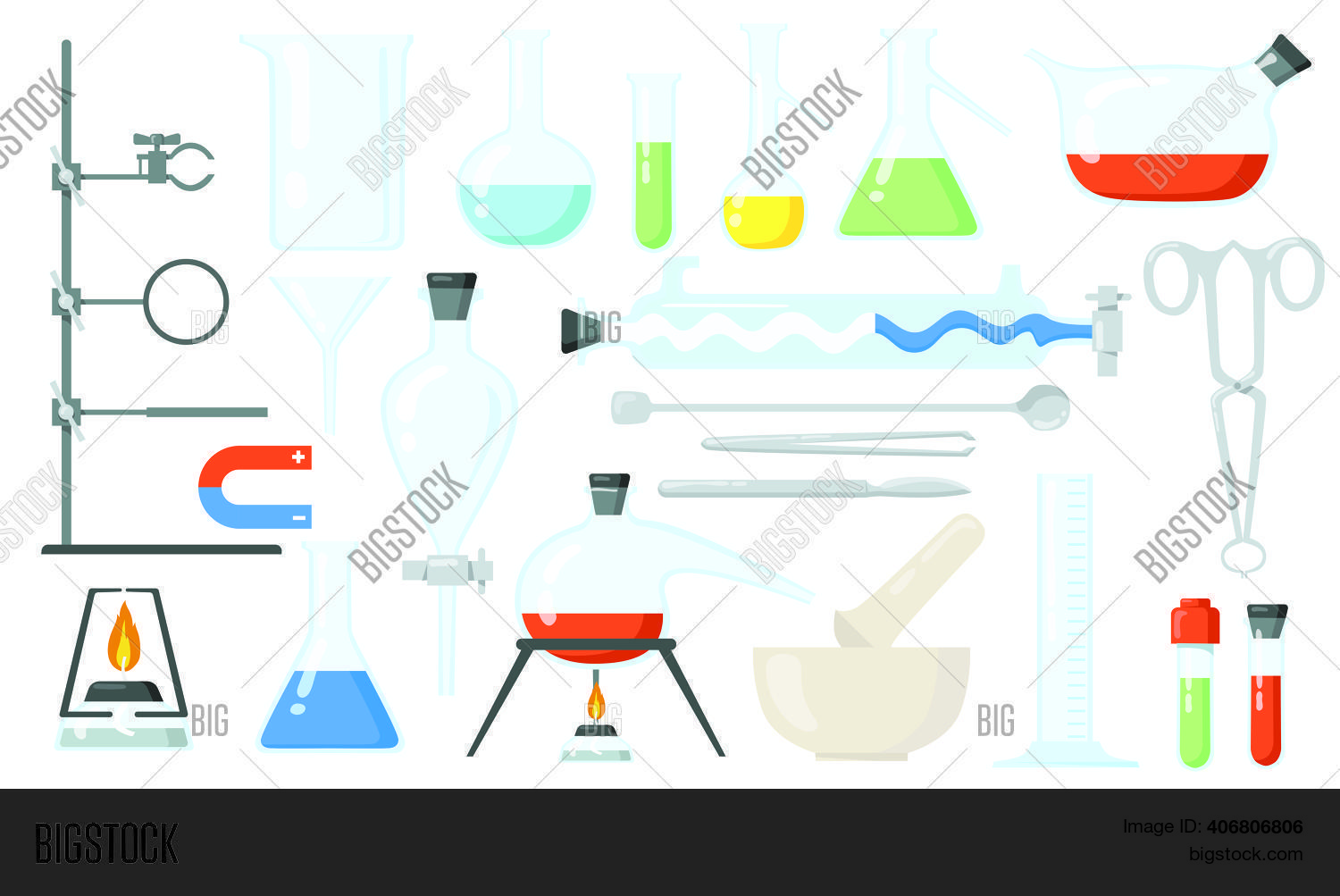 Glass Beakers Set. Vector & Photo (Free Trial) | Bigstock