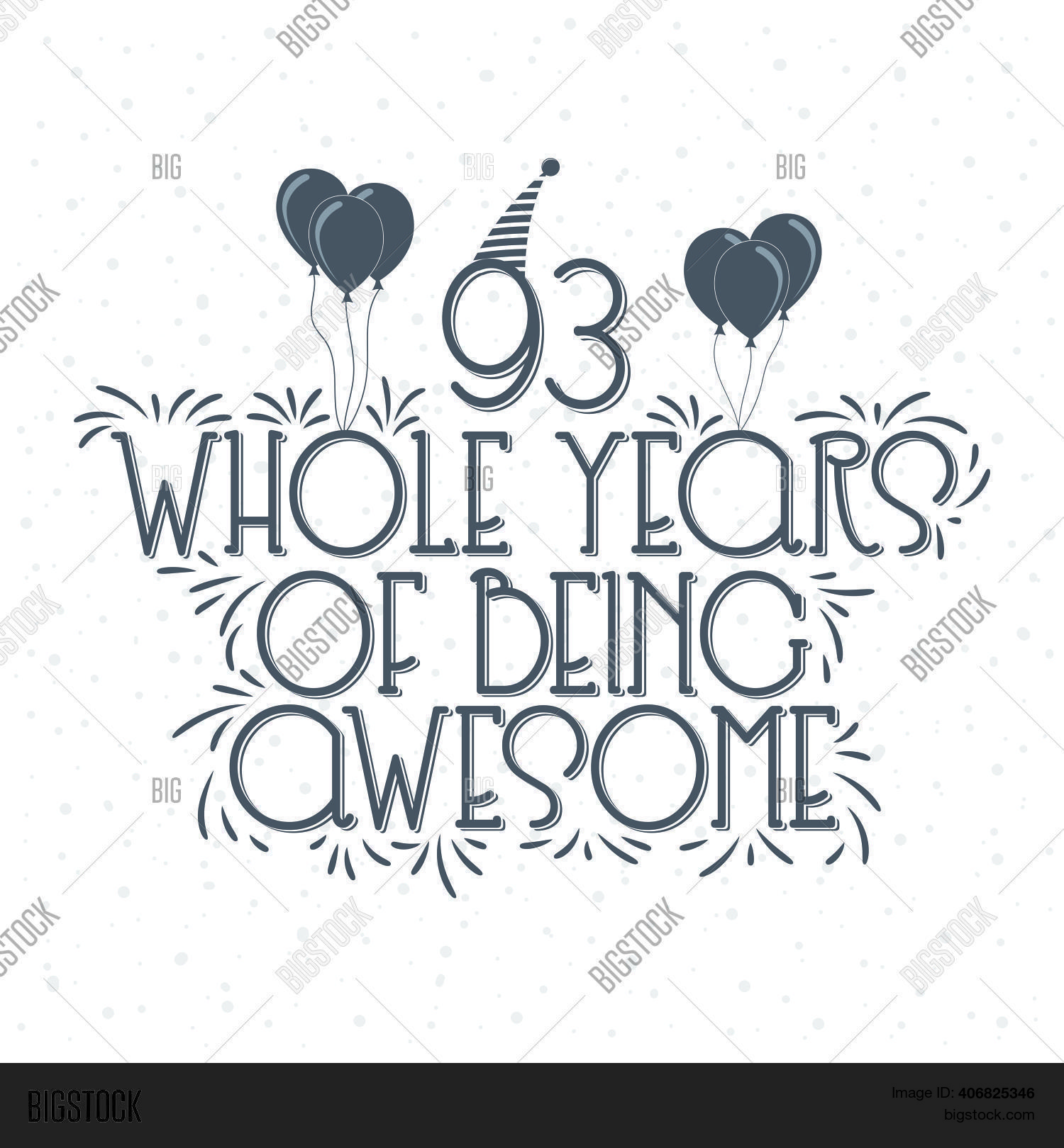 93 Years Birthday 93 Vector & Photo (Free Trial) | Bigstock