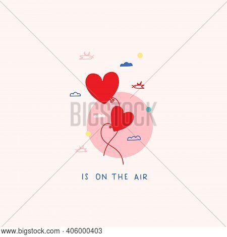 Love Card Print With Gepmetric Abstract Background