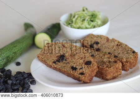 Homemade Zucchini Raisin Bread For Breakfast