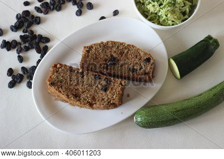 Homemade Zucchini Raisin Bread For Breakfast