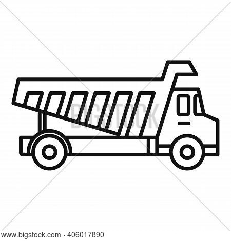 Tipper Unloading Icon. Outline Tipper Unloading Vector Icon For Web Design Isolated On White Backgro
