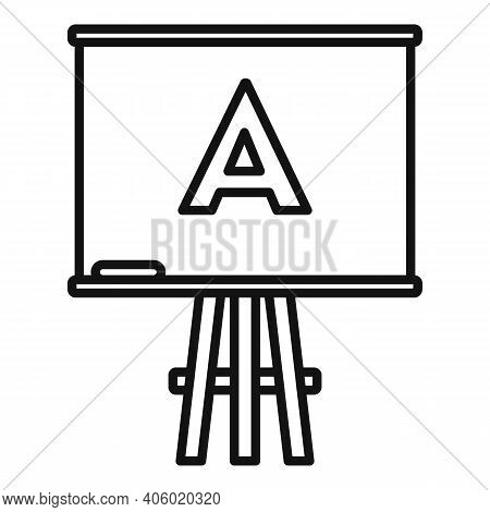 Foreign Language Board Study Icon. Outline Foreign Language Board Study Vector Icon For Web Design I