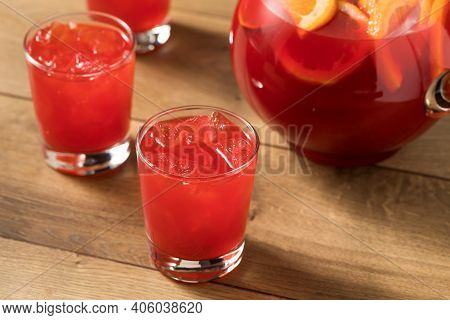 Refreshing Cold Red Fruit Punch