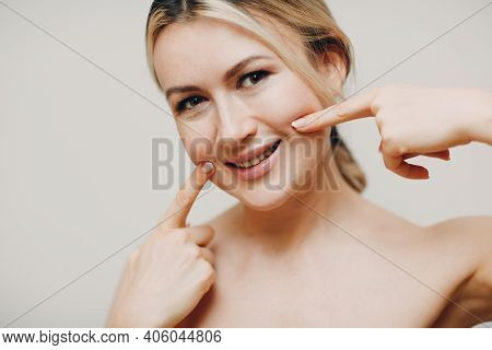Young Adult Doing Facial Gymnastics Self Massage And Rejuvenating Exercises Face Building For Skin A