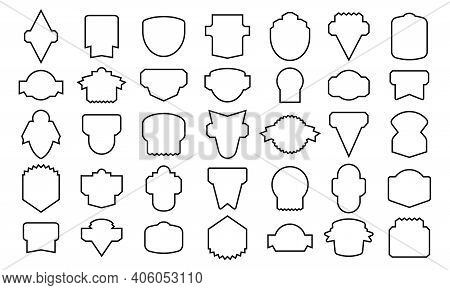 Stock Vector Set Of Badges Contour. Isolated On White Background