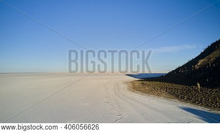Aerial Of Salar De Uyuni, Salar De Tunupa, Worlds Largest Salt Flat, In The Altiplano Of Bolivia In 