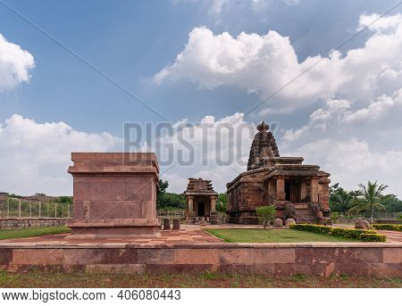 Aihole, Karnataka, India - November 7, 2013: Huchchimalli Gudi Or Temple. Complex Of Brown Stone Bui