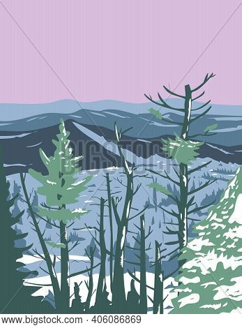Wpa Poster Art Of The Great Smoky Mountains National Park, An American National Park In Tennessee An